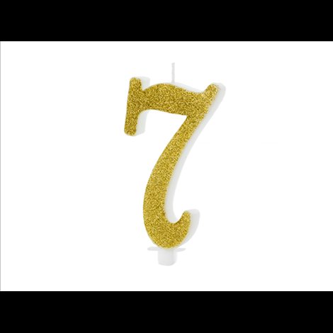 Lumanare Cifra 7 Aurie Party deco - 10cm
