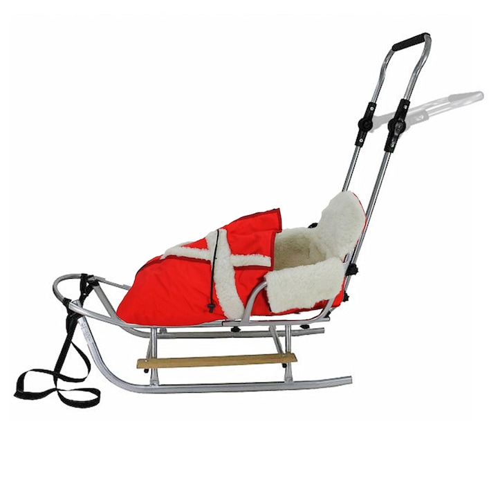 Sanie Arya Kids cu Sac Imblănit Roșu - 456 lei - imagine 5
