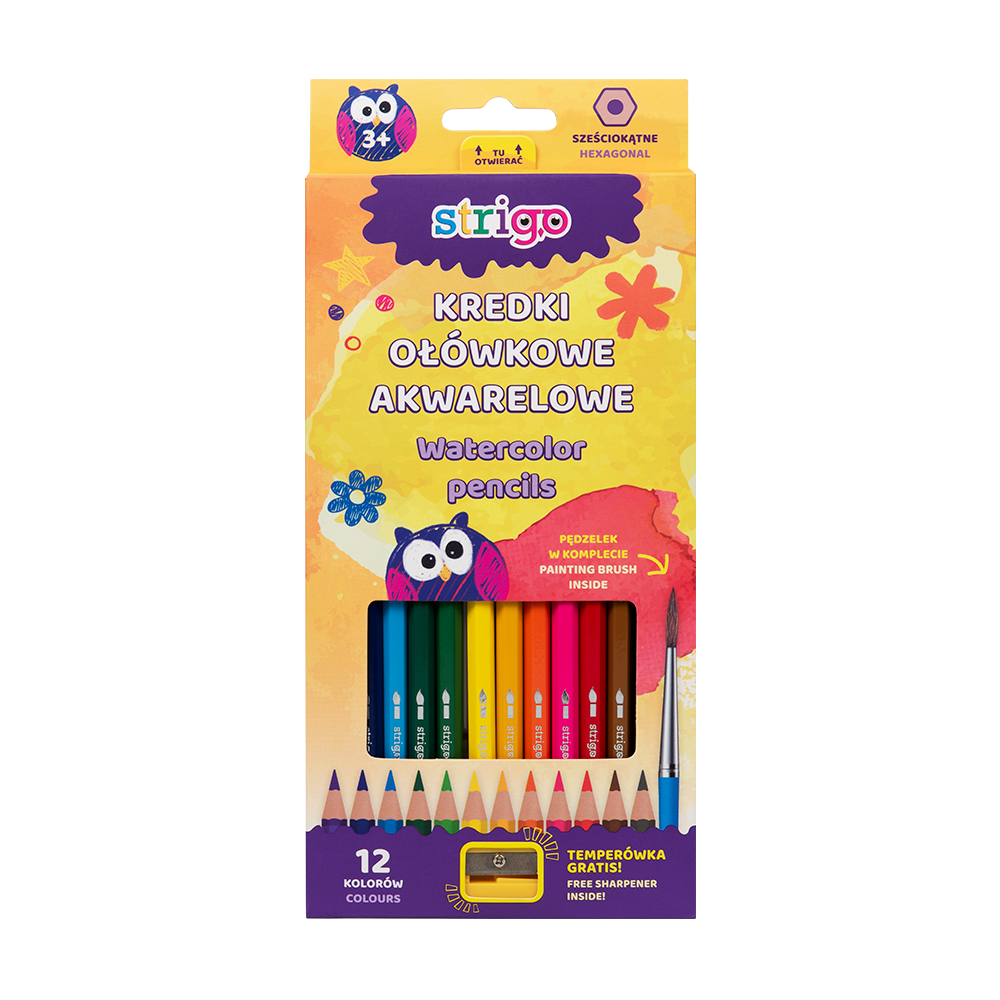 Strigo Creioane Acuarela 12 Culori + Set Complet