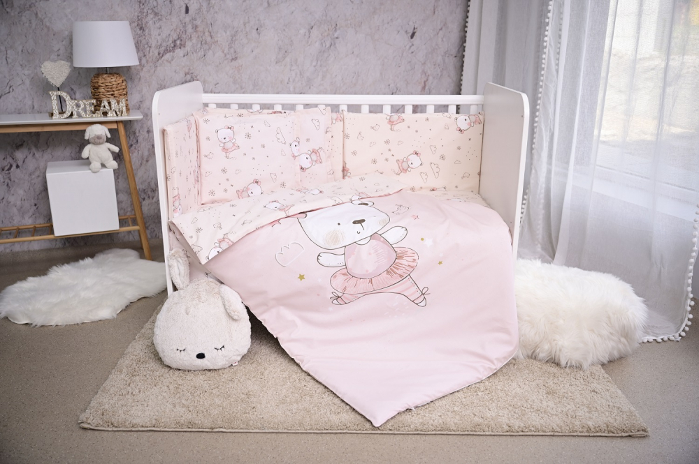 Set Lenjerie Pat Lorelli Pink Ballerina Bear, Bumbac Ranforce