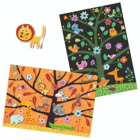 Abtibilduri Repozitionabile Djeco | Joc Animale - imagine 4