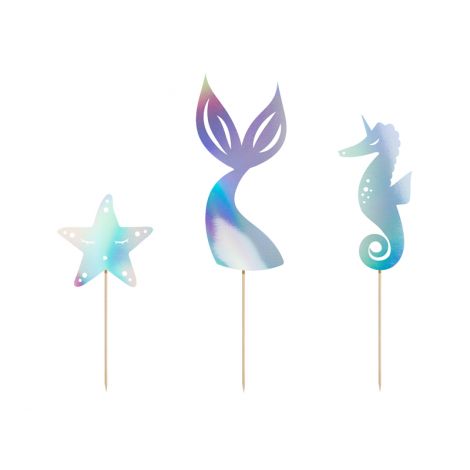Decorațiuni Tort Sirenă Iridescent - Party Deco