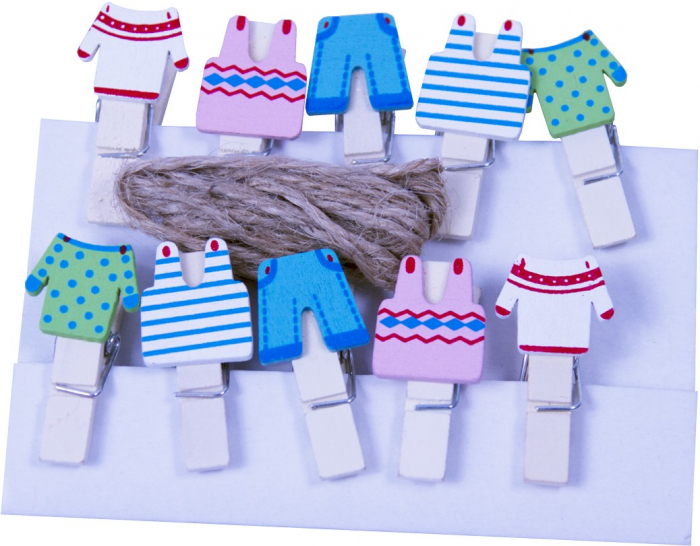 Set 10 carlige lemn Colorart | Decoratiuni