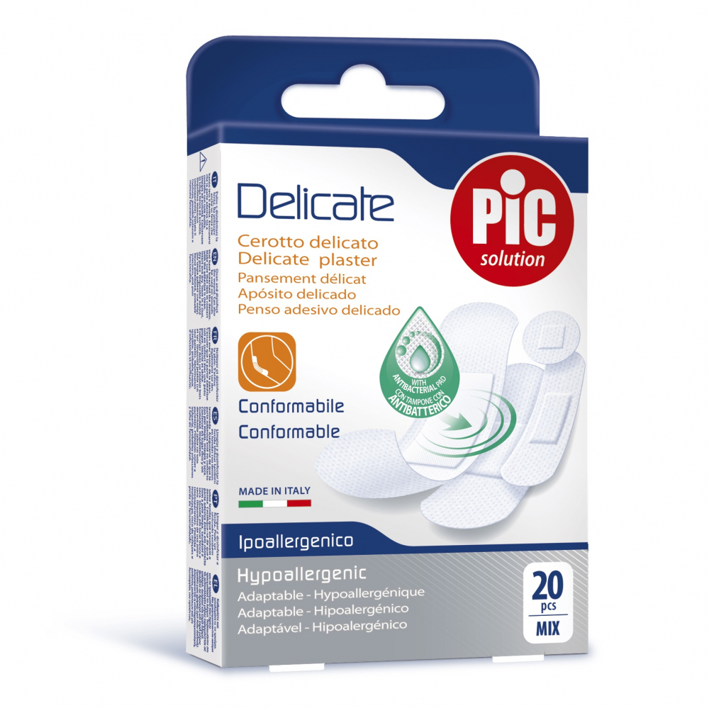 Plasturi Pic Solution Delicate, 4 dimensiuni, 20 bucati