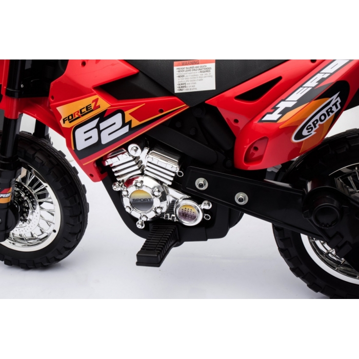 Motocicleta Electrica Ramiz Cross Rosu cu Lumini - imagine 3