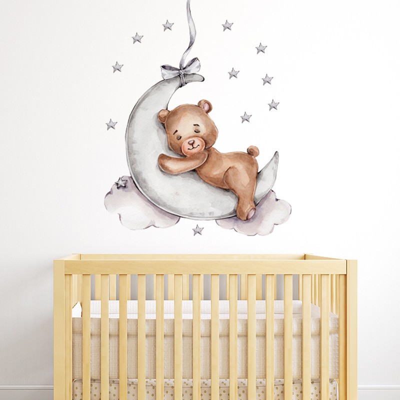 Sticker Autoadeziv Ursulet pe Lună Sipo 72x57cm - imagine 3