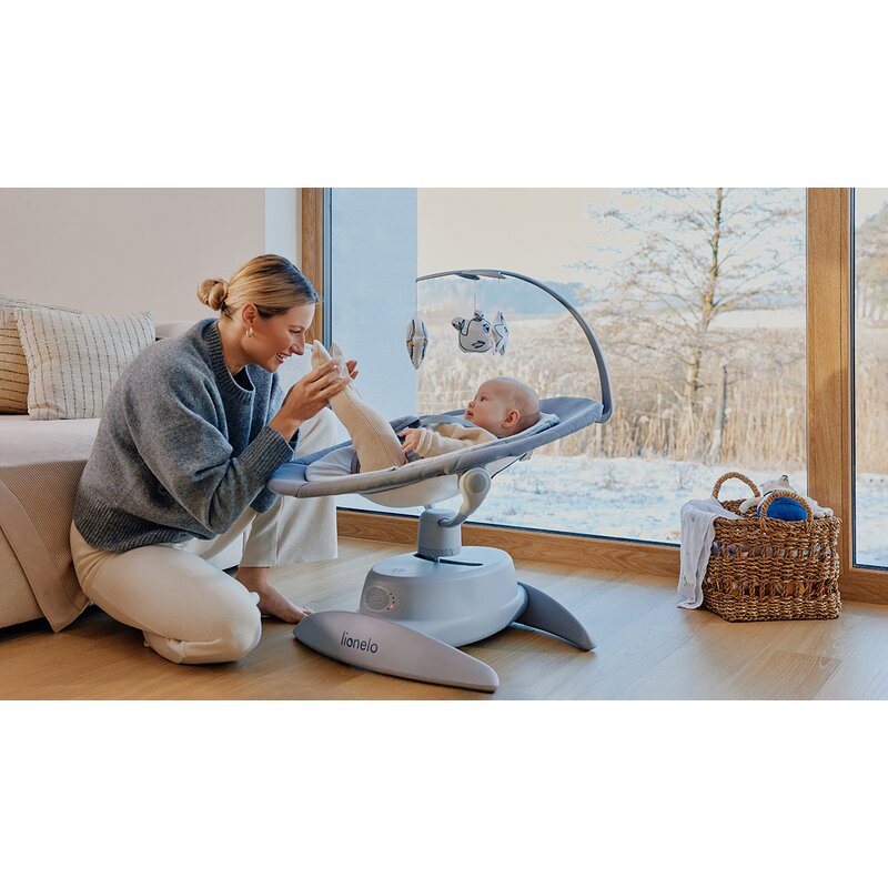 Balansoar Electric 2 în 1 Lionelo Mell Bej - imagine 6