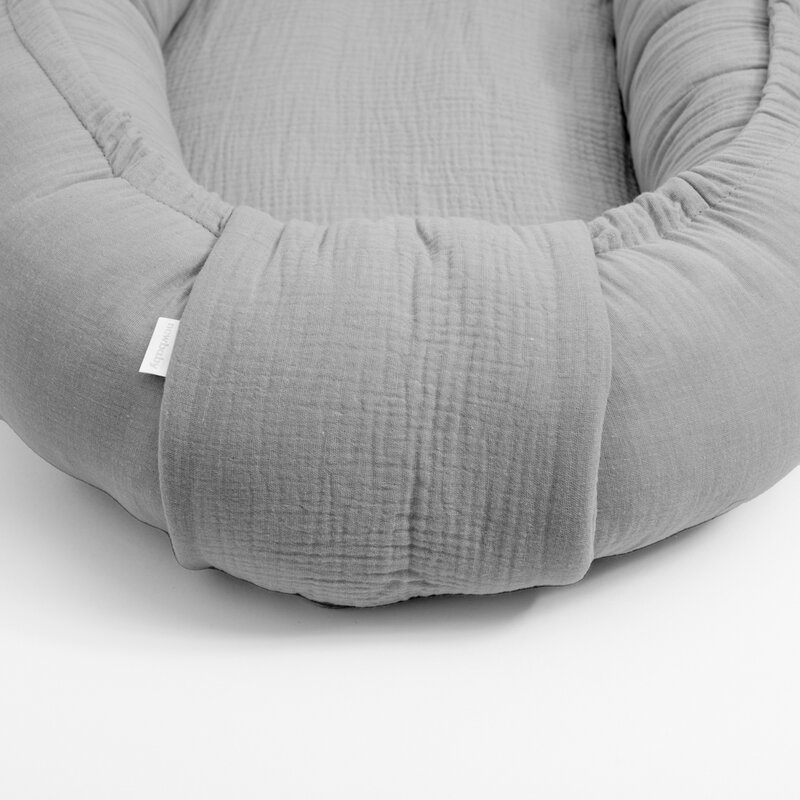 Baby Nest New Baby din Muselina Light Grey - imagine 3