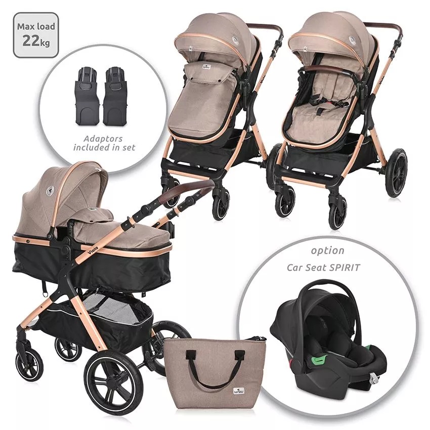 Lorelli Viola Pearl Beige: Carucior Transformabil 3 in 1 - imagine 7