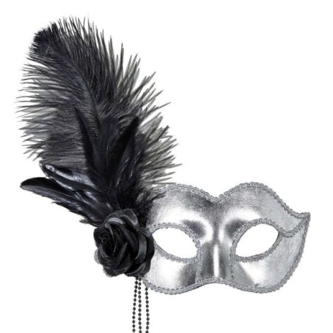 Masca Venetiana Neagra Widmann | Eleganta Carnaval - imagine 5