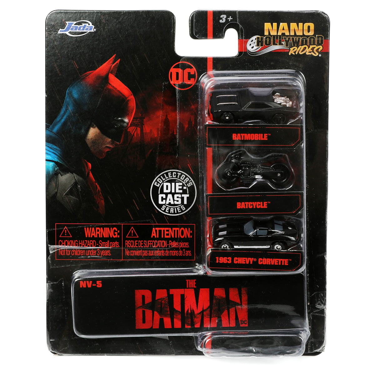 Set 3 Masinute Metal Jada Batman Nano, 4 cm