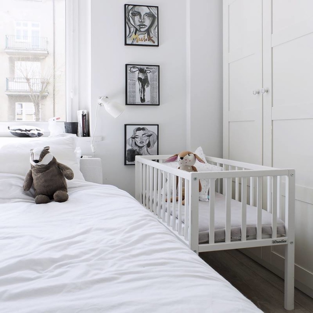 Patut Co-sleeping Woodies Classic Alb - Siguranta pentru Bebe - imagine 7