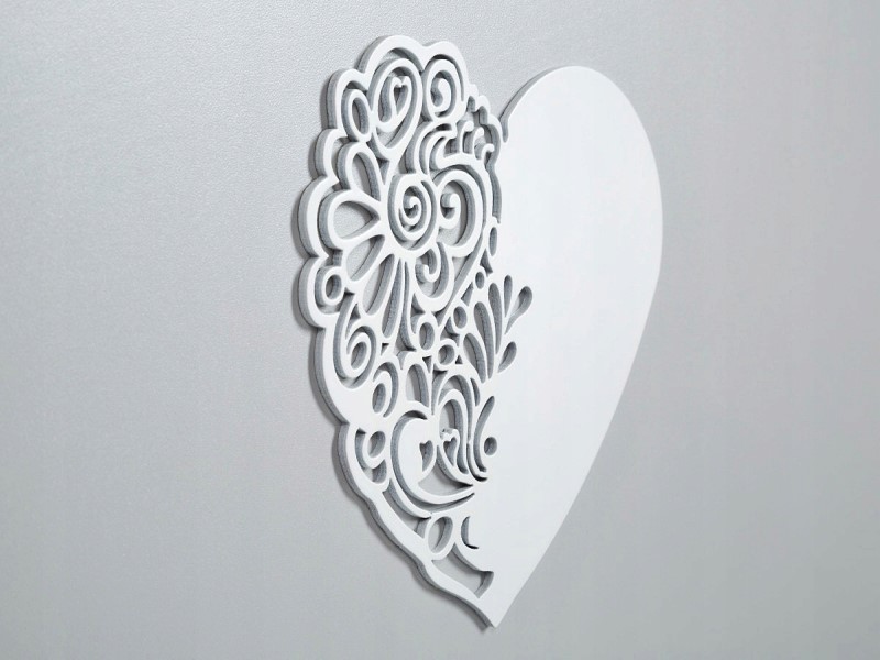 Patut Klups Nel Heart Alb Gri, 120x60 cm, Lemn Masiv