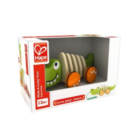 Crocodil Hape tras - Jucarie lemn motricitate - imagine 4