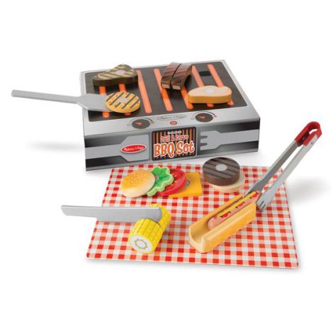 Set Grill Melissa & Doug - Jucarie din Lemn, 20 Piese