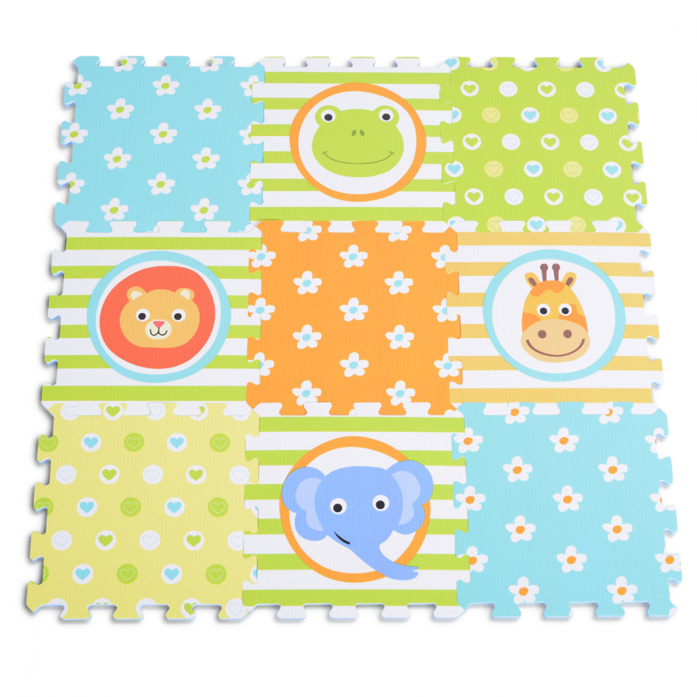 Covoras Puzzle Moni Animals 9 Piese - Spuma - imagine 3