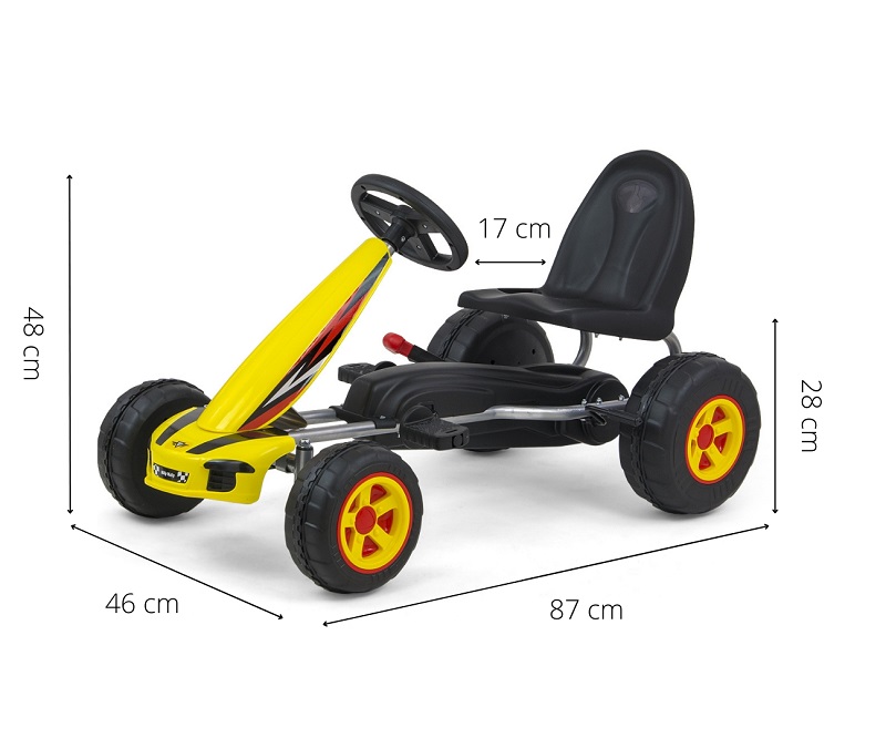 Kart Pedale Milly Mally Viper Galben, +3 Ani - imagine 4