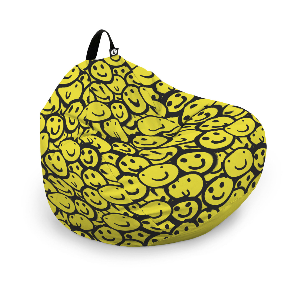 Husa Bean Bag Para XL, Smiley Galben, Updeco - imagine 6