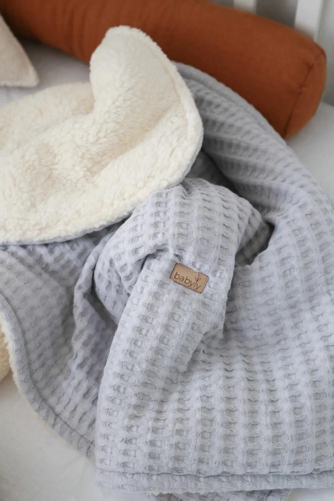 Paturica BabyLy Reversibilă Bumbac Waffle 100x70cm
