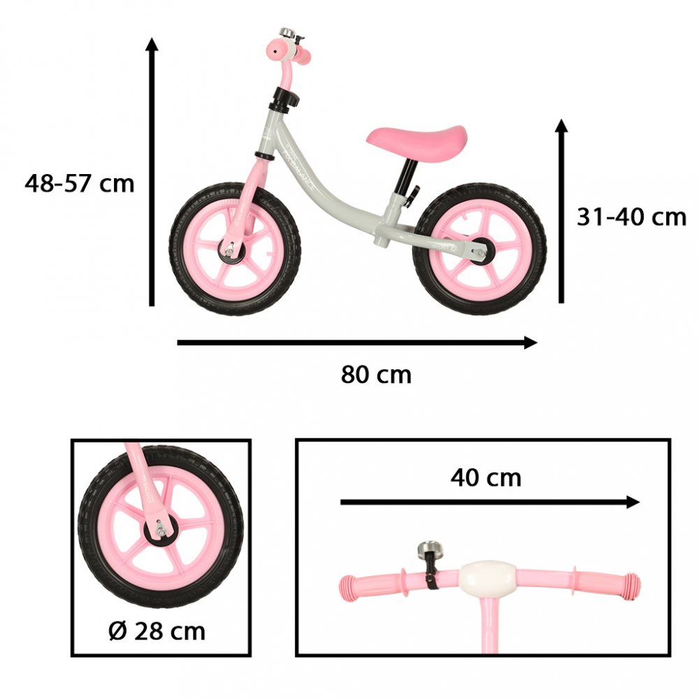 Bicicleta Ikonka Pink 1.8kg Echilibru - imagine 2