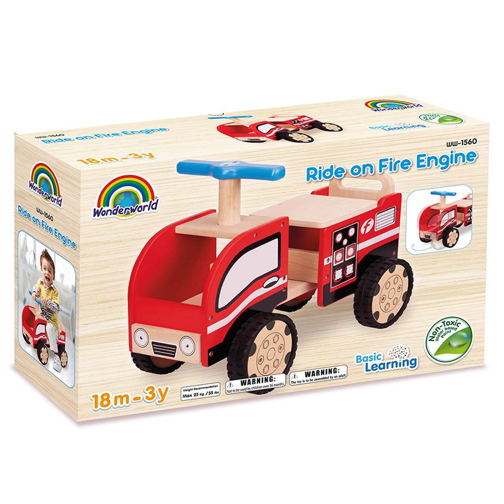 Wonderworld Masină Pompieri Lemn fără Pedale - imagine 3