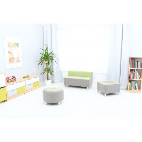 Puf Rotund Premium Moje Bambino Gri-Lime - imagine 3