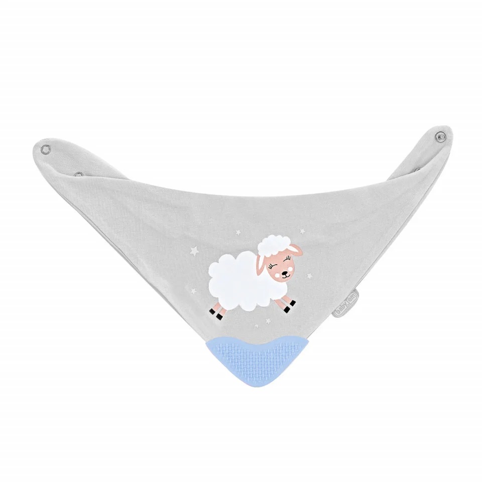 Baveta BabyJem Cowboy Blue cu Accesoriu Dentiție