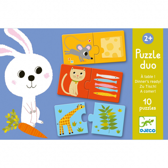 Puzzle Educational Djeco La Masa - Ce mănâncă animalele