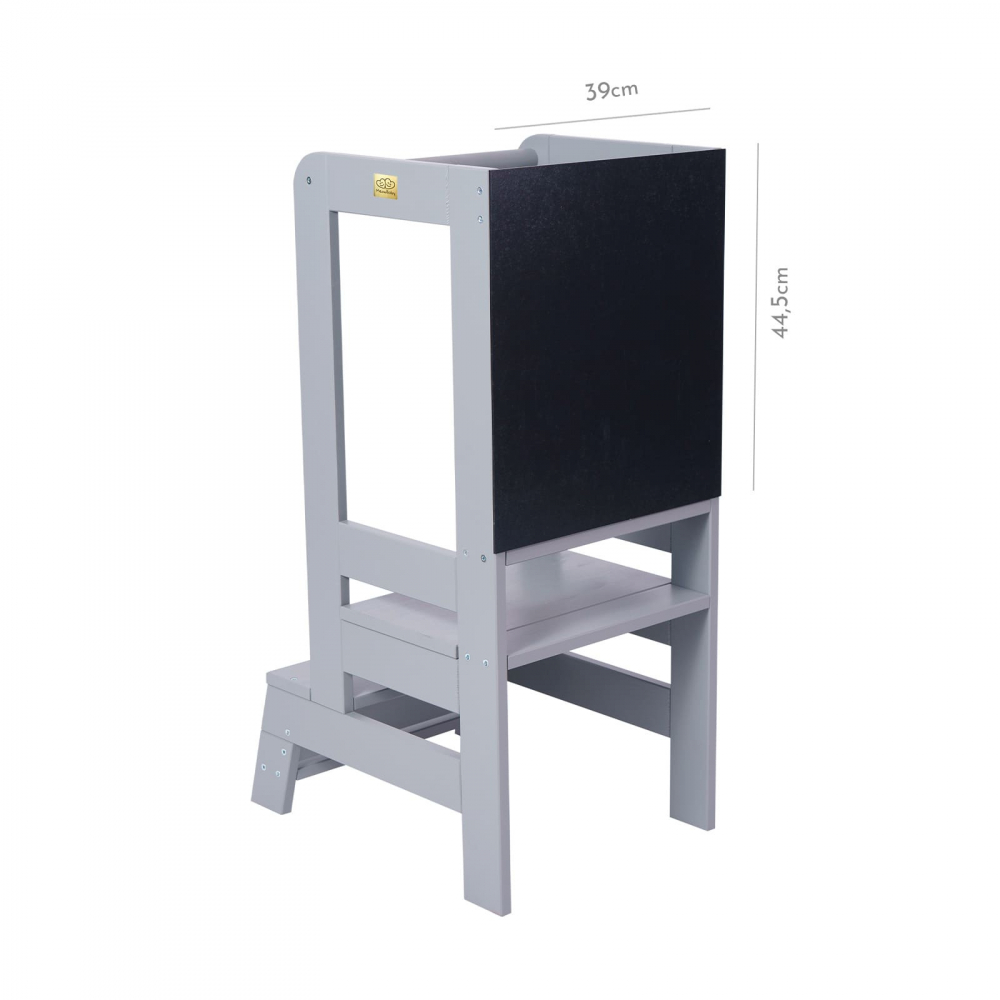 Learning Tower MeowBaby Gri cu Tablă de Scris - imagine 2