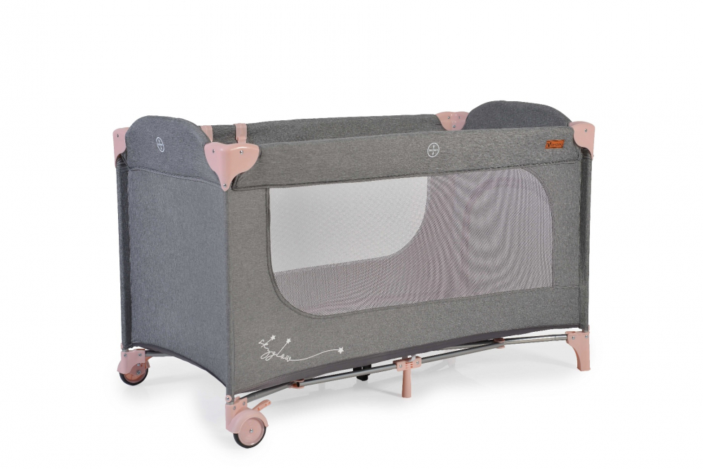 Patut pliabil Cangaroo SkyGlow Pink, 1 nivel - imagine 4