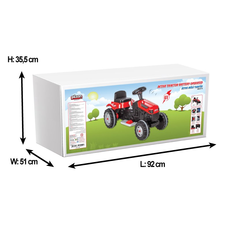 Tractor Electric Pilsan Active 45W, 6V, Rosu - imagine 9