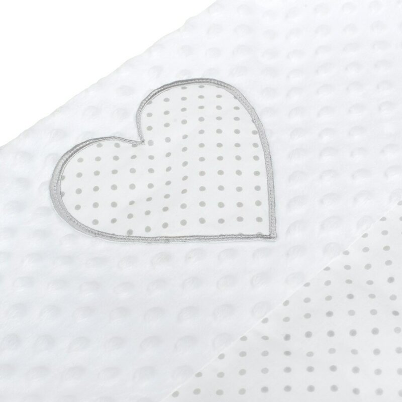 Set Cuib New Baby Minky Heart White - imagine 4