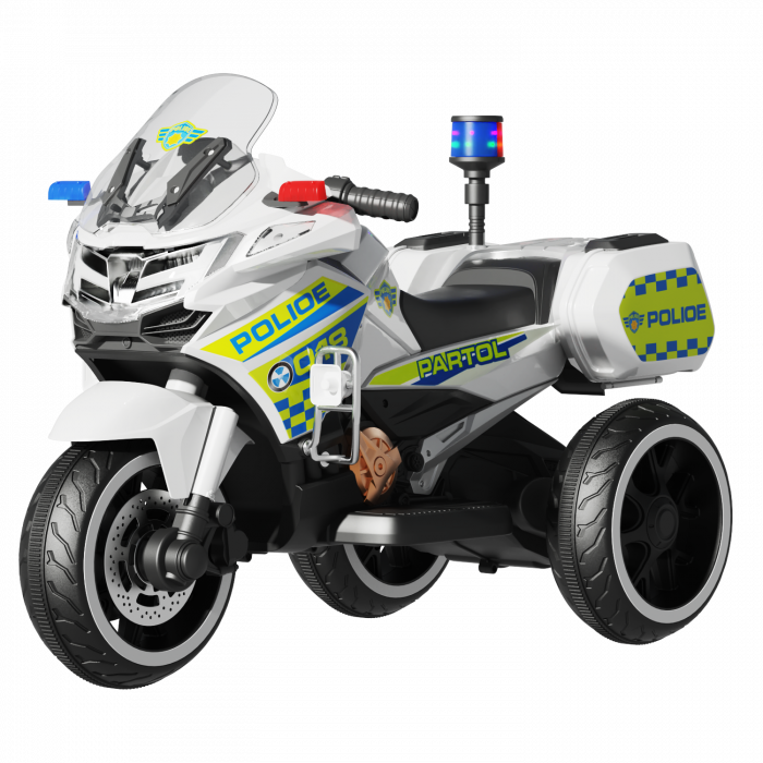 Motocicleta 3 Roti Politie 6V Hollicy