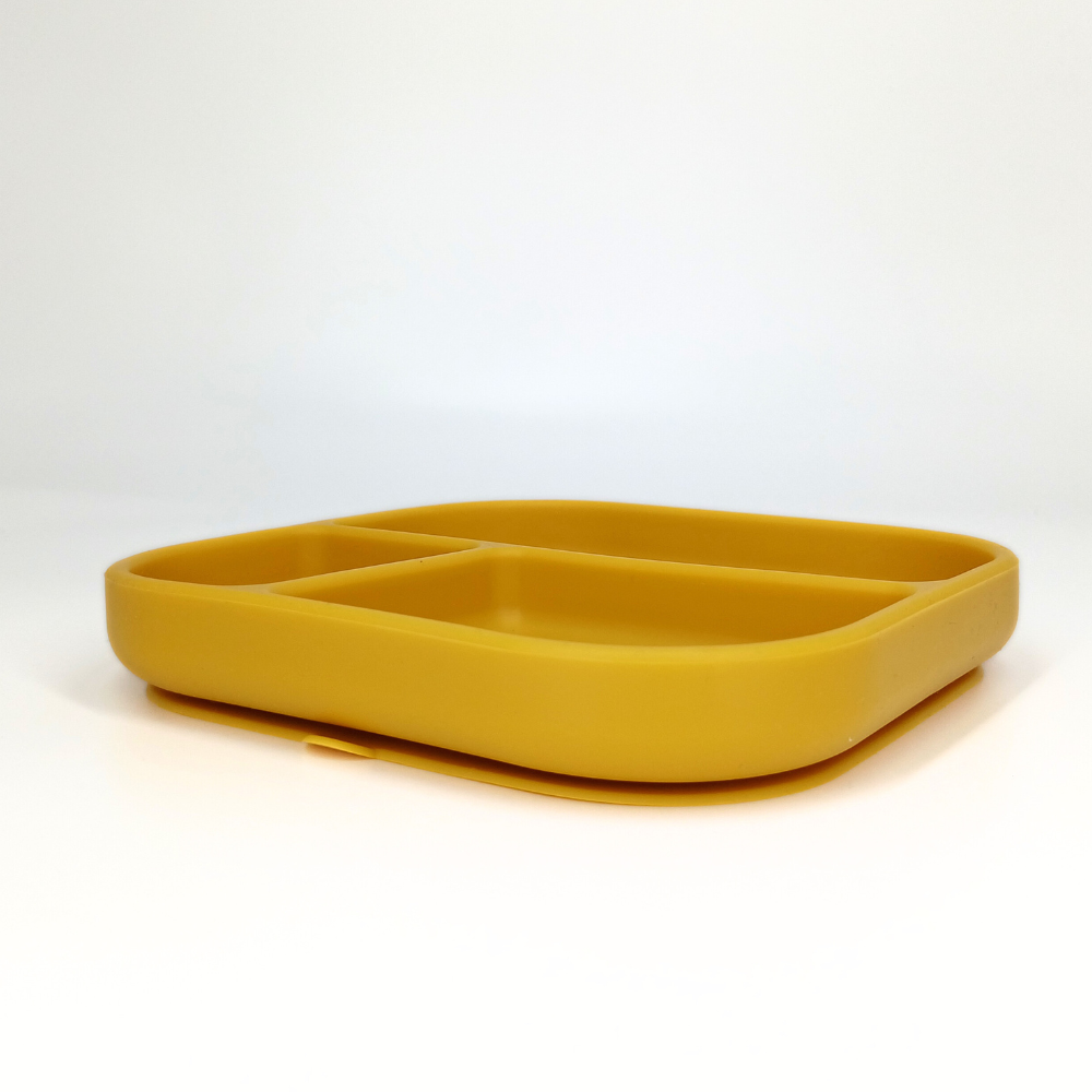 Farfurie Coccorito Silicon Galben Compartimentată - imagine 2