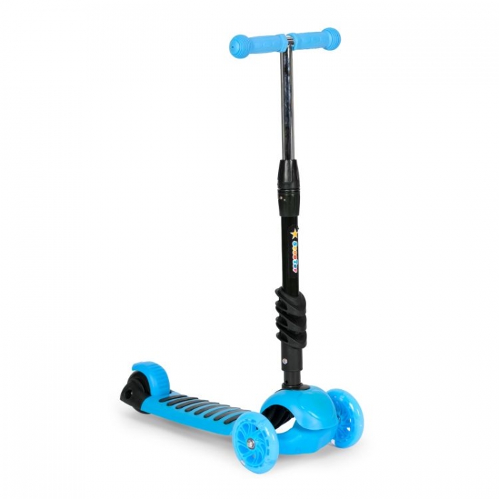 Trotineta 5 în 1 Ecotoys cu LED și Mâner, Albastru - imagine 5