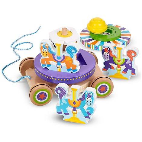 Jucărie de tras Carusel Melissa & Doug, 18 luni+ - imagine 6