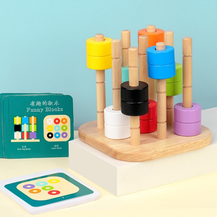 Joc Montessori Logica 9 Coloane Lemn Krista