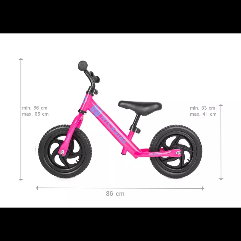 Bicicleta fara pedale Nice Kids Pink 12 - imagine 2