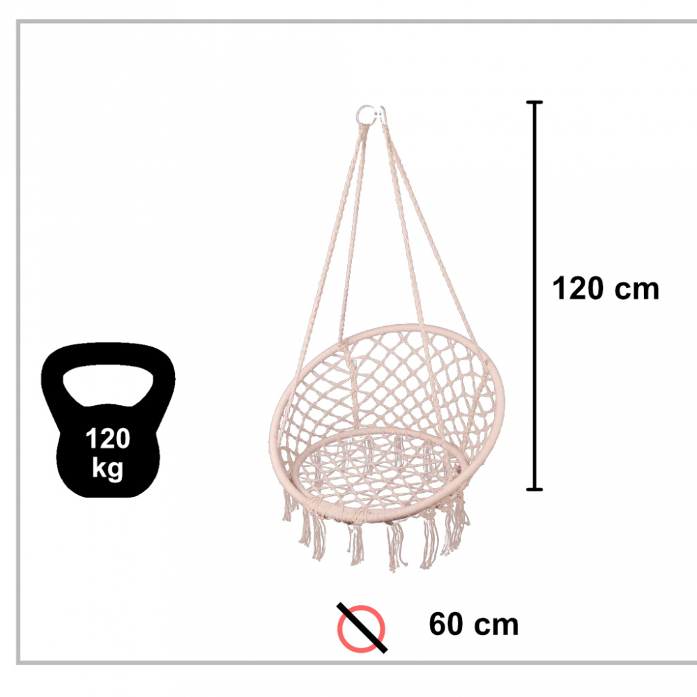 Leagan suspendat Ikonka XXL - relaxare perfectă în grădină - imagine 4