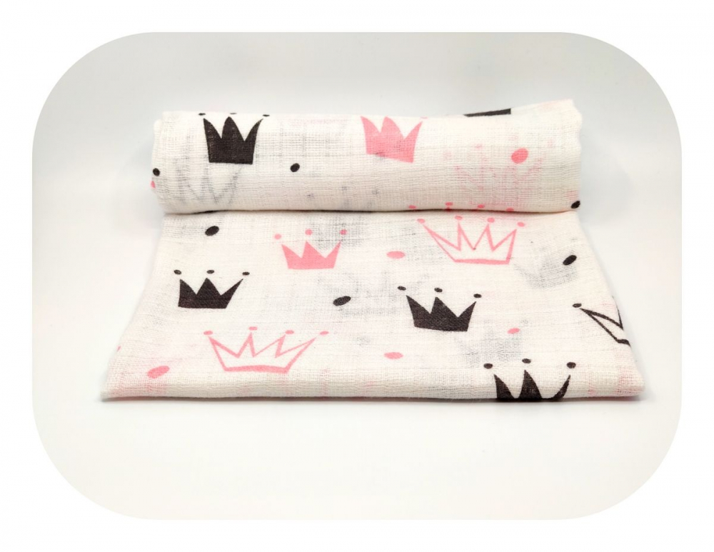 Scutec Muselina Egakids 70x80 cm Crown Black Pink