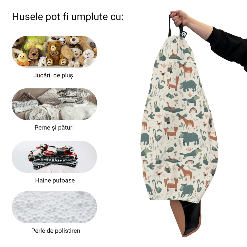 Husă Bean Bag Para XL Updeco Urși și Cerbi - imagine 3