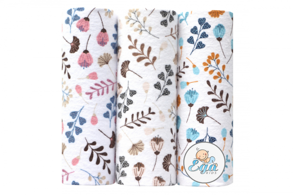 Set 3 scutece finet Egakids, Flowers