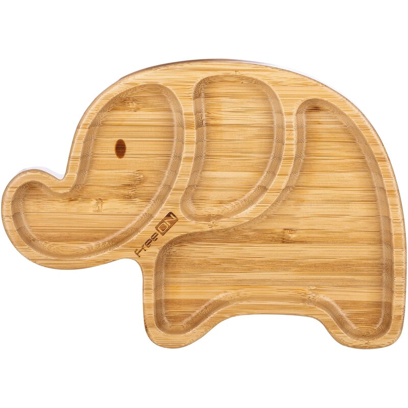 Farfurie Bambus FreeON Elephant cu Ventuza - imagine 3