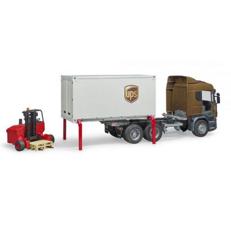Bruder Camion UPS Scania R-Series cu Stivuitor - imagine 3