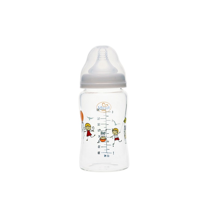 Biberon Sticla Gat Larg Minut Baby 180ml 0+ Anti-BPA - imagine 3