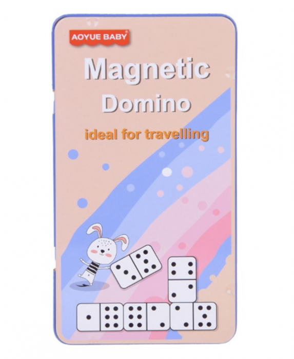 Joc Domino Magnetic Krista în Cutie Metalică