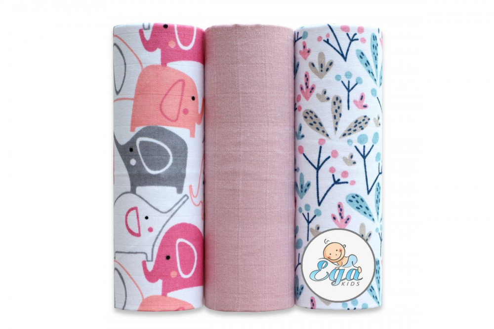 Set 3 scutece Egakids 60x80cm bumbac natural