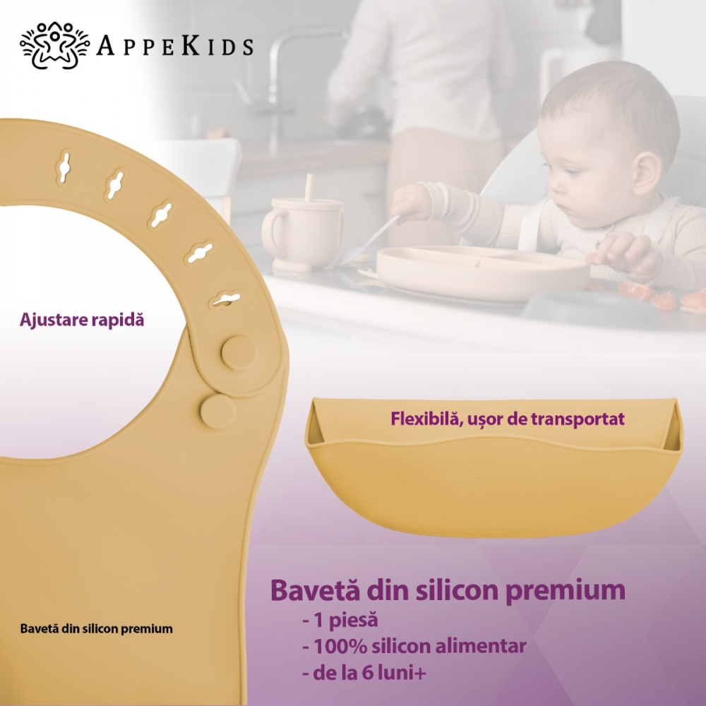 Baveta Silicon AppeKids Honey | Antialergica