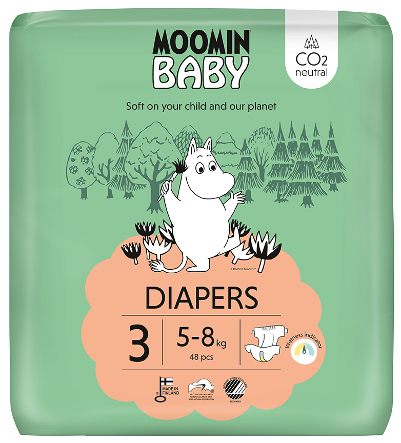 Scutece Eco Moomin Baby 3, 5-8kg, 48buc