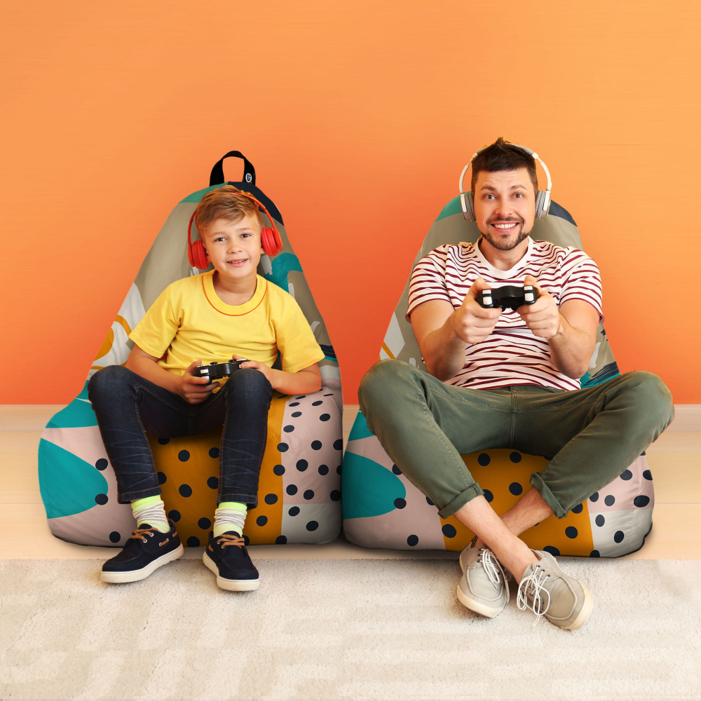 Fotoliu Puf Chill XL Updeco, Model Abstract Passionfruit - imagine 4